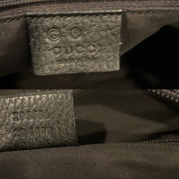 GUCCI Abbey Black Monogram D Ring Pocket Hobo Bag - Picture 15 of 15